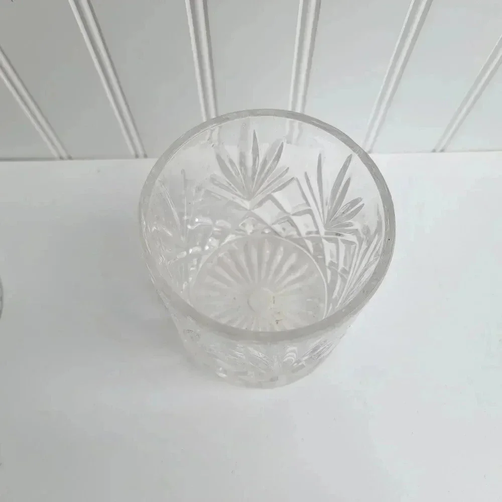 Heavy Cut Glass Crystal Biscuit Vintage Candy Jar • Beautiful Traditional Design